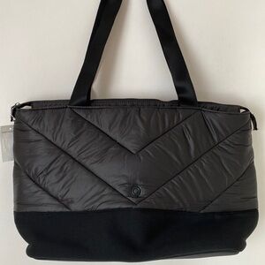 Skora black quilted nylon tote bag